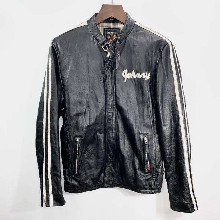 Schott Jonny Special レザー ライダース ジャケット 黒 L