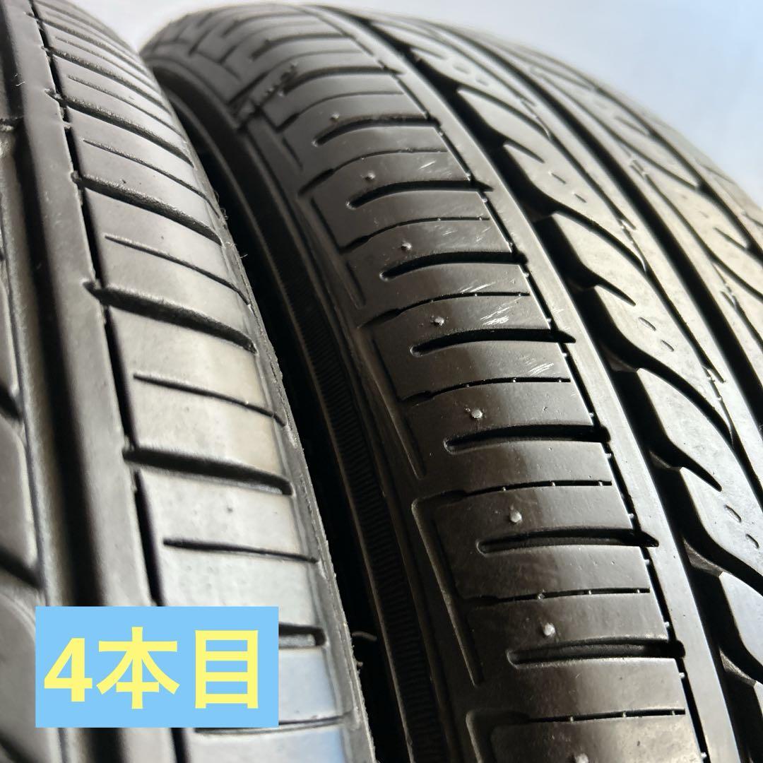 送料無料◆155/65R14/夏4本/残溝約6㎜/DUNLOP/2本片減り/軽用