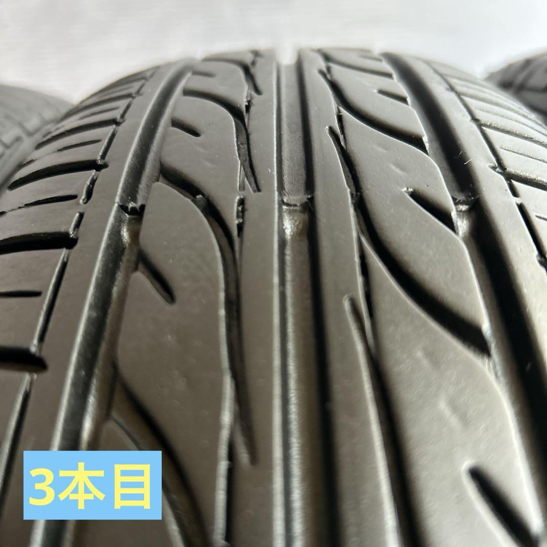 送料無料◆155/65R14/夏4本/残溝約6㎜/DUNLOP/2本片減り/軽用