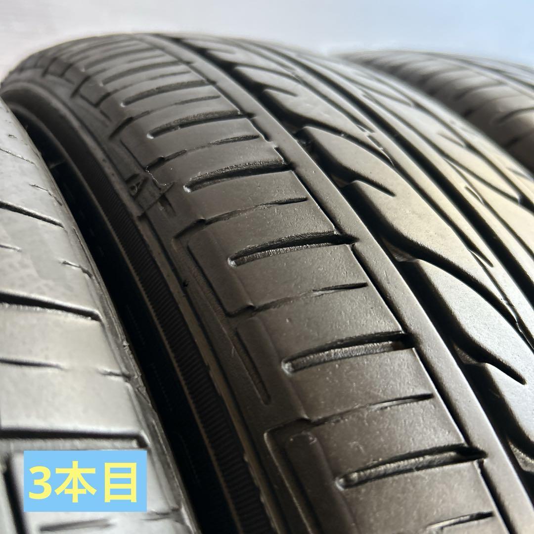 送料無料◆155/65R14/夏4本/残溝約6㎜/DUNLOP/2本片減り/軽用