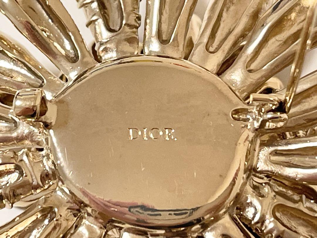 希少！美品！】Christian Dior フラワー ブローチ ゴールド
