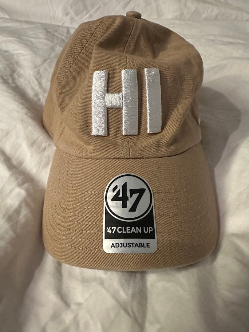 新品　ハワイ展マキコニクソン×47 CLEAN UP キャップHI刺繍　ベージュ