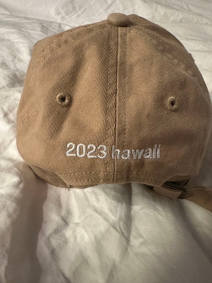 新品　ハワイ展マキコニクソン×47 CLEAN UP キャップHI刺繍　ベージュ