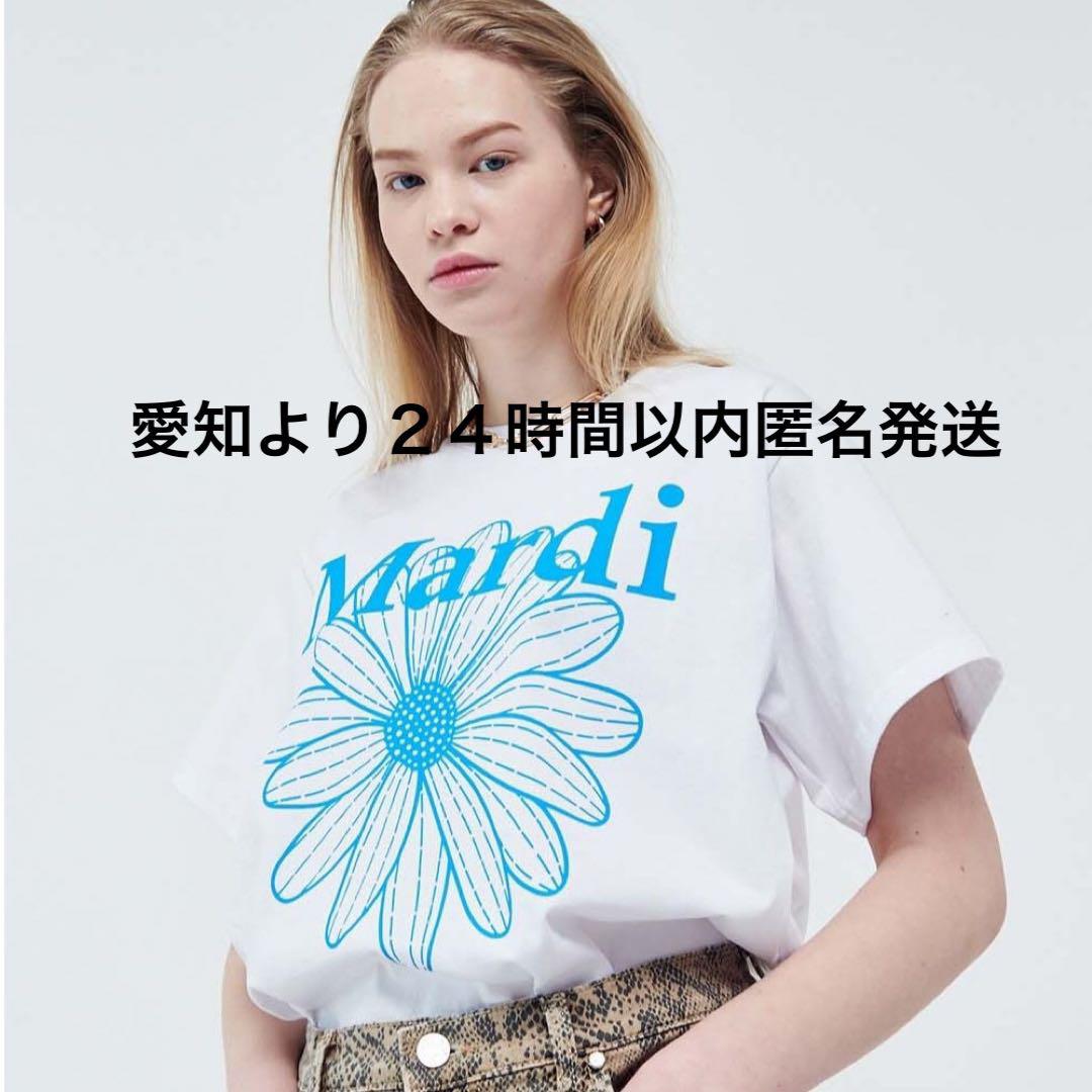 Mardi Mercredi マルディ Tシャツ WHITE FLUOBLUE - メルカリ