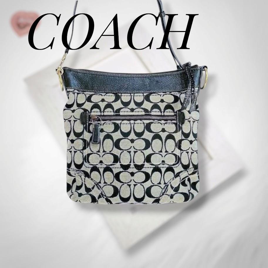 美品◇ コーチ COACH シグネチャー ショルダーバッグ 総柄 肩掛け 斜め掛