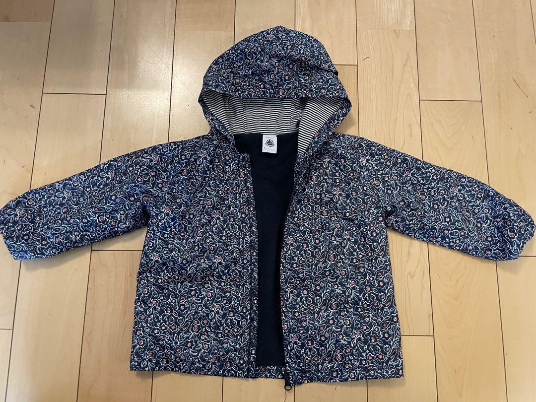 プチバトー 花柄フード付きジャケット 86cm