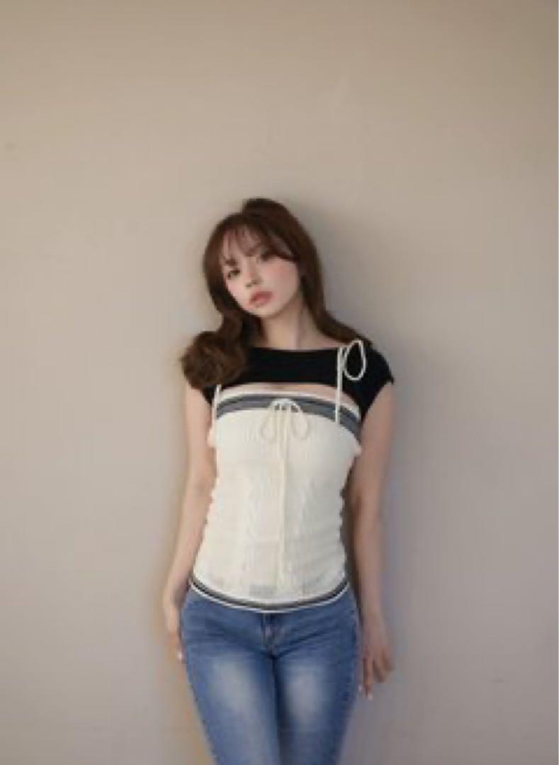 【最安値】andmary Kitty cable knit tops ivory