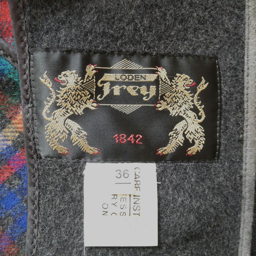 LODEN Frey  ウール混ケープコート チャコール  西ドイツ製 M〜L