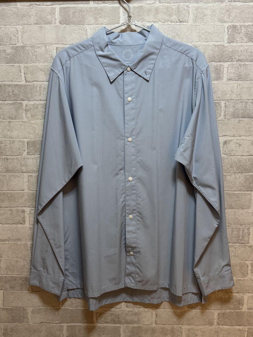 山と道 Bamboo Shirt Morning Blue Lサイズ