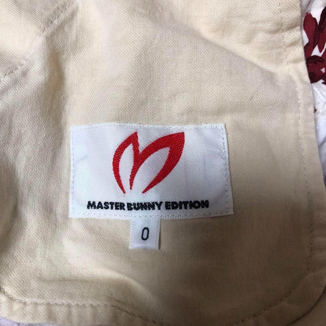 マスターバニーエディション 春秋 パンツ バーガンディ ボタニカル サイズ0 SPX×TEXBRIDプリントショートパンツ | MASTER BUNNY EDITION