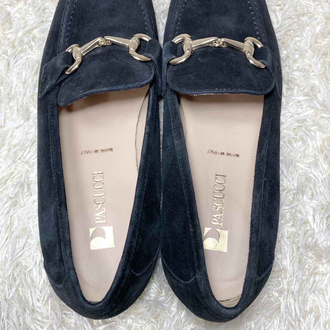 『美品』パスクッチ　ビットローファー スエード　レザー　ブラック