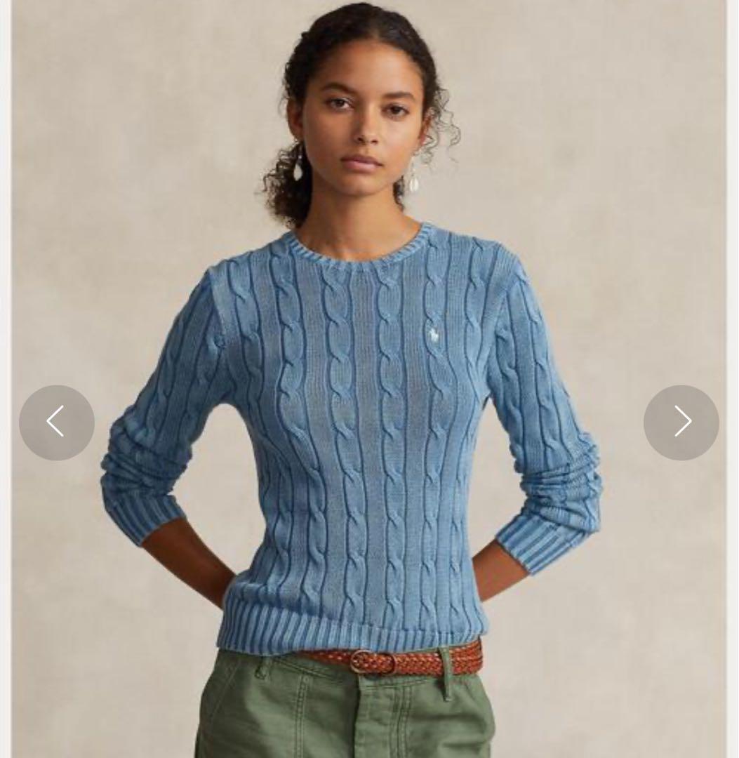 Polo by Ralph Lauren ケーブルニット S ライトブルー