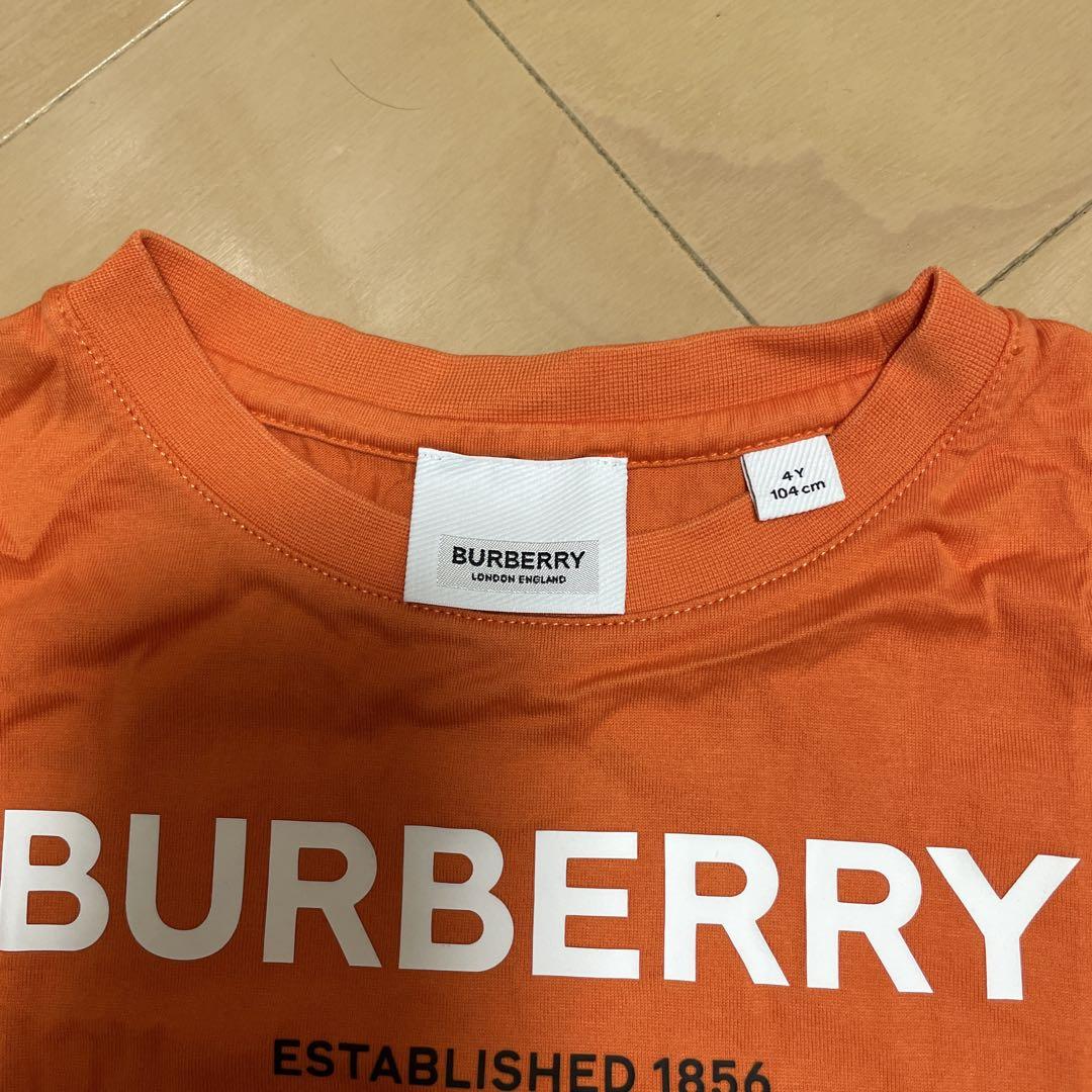 BURBERRY オレンジ ロゴTシャツ 104cm 4y
