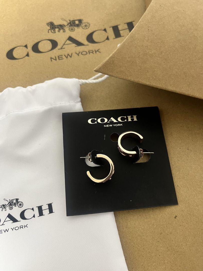 COACH シグネチャー ハギー フープ ピアス コーチ ローズゴールド