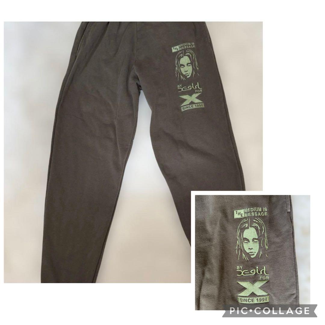 X-girl エックスガール パンツ ジャージ・スウェットパンツ　カーキ