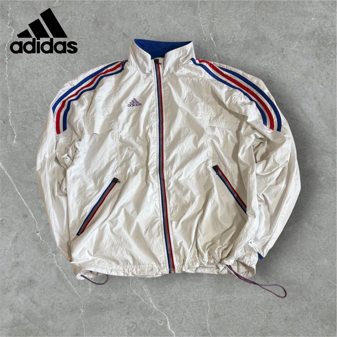 K49 adidasアディダスナイロンジャケットフランスカラー刺繍ドローコード付