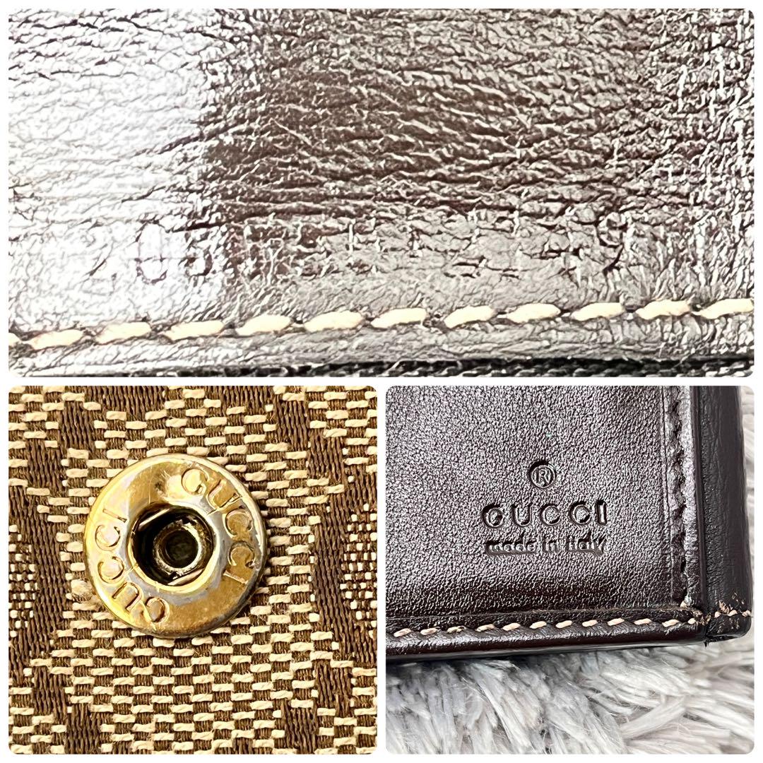良品✨GUCCI 長財布　ラブリーハート　GGキャンバス ダークブラウン