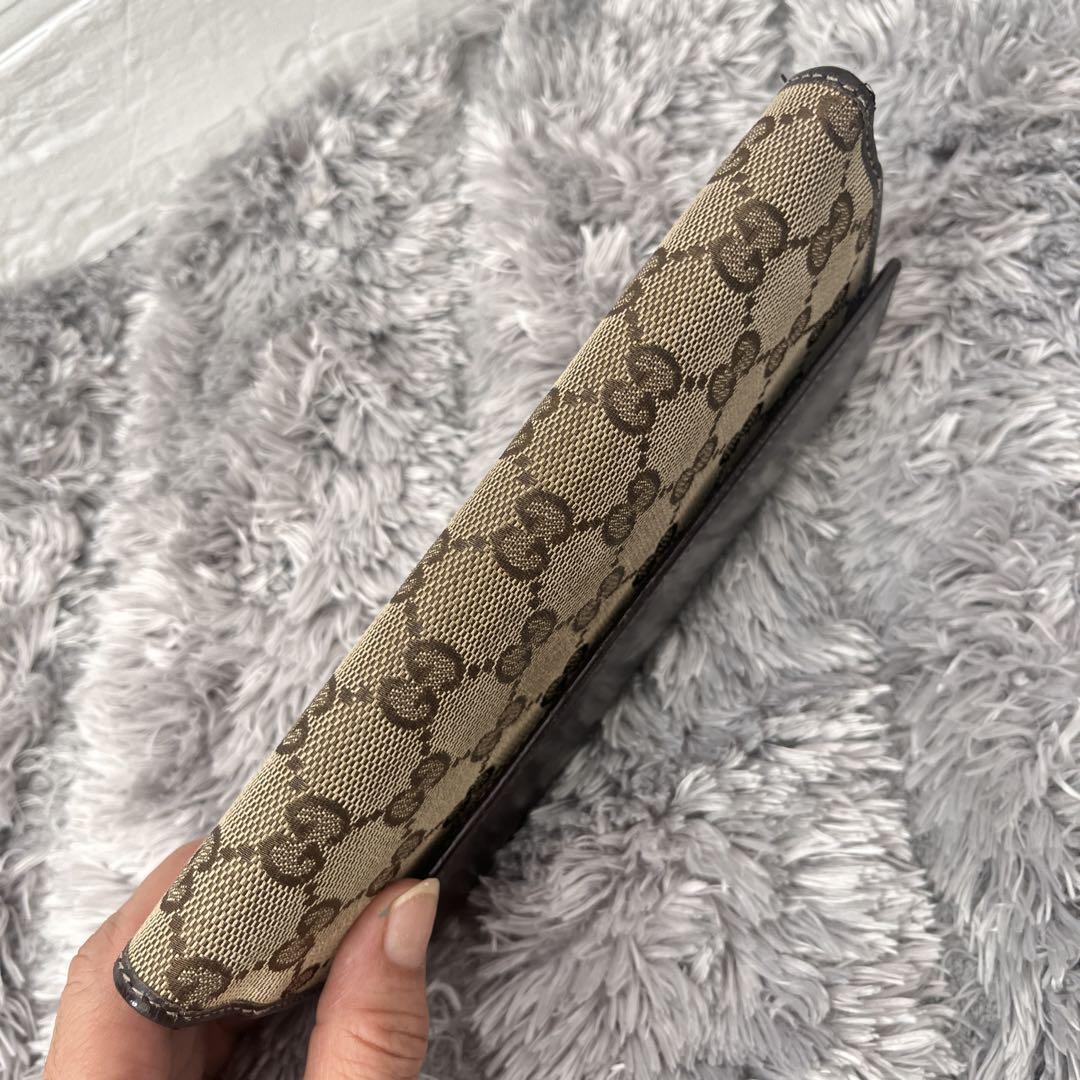 良品✨GUCCI 長財布　ラブリーハート　GGキャンバス ダークブラウン