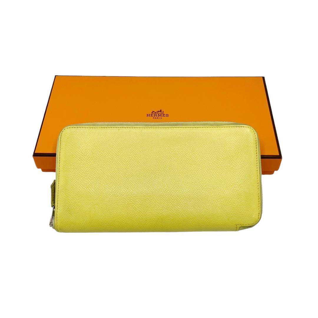 良品✨ エルメス アザップロング シルクイン 長財布 イエロー 画像1