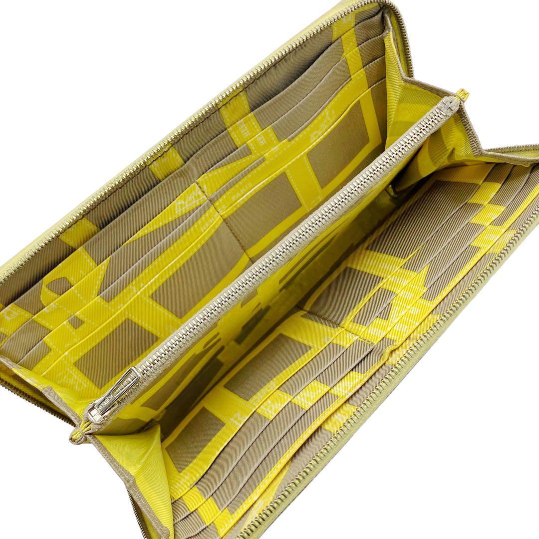 良品✨ エルメス アザップロング シルクイン 長財布 イエロー 画像4