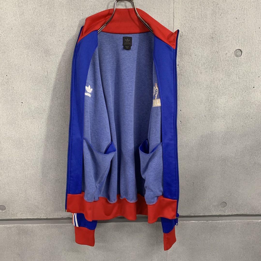 adidas トラックジャケット ブルー、レッド メンズL adidas トラックジャケット ブルー、レッド メンズL