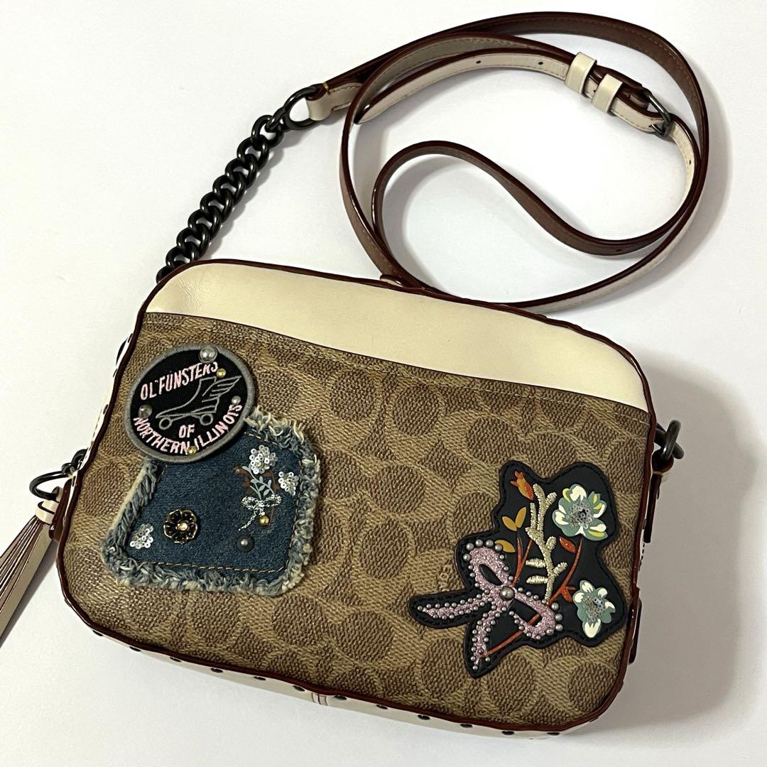 COACH コーチ ショルダーバッグ レザー チェーン ウォレット カメラバッグ 希少✨美品✨コーチ カメラバッグ￼ ショルダーバッグ チェーン