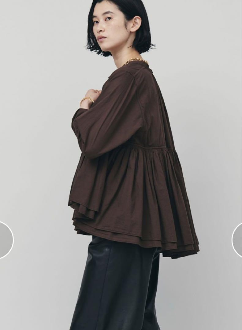 カレンソロジー24SS⭐︎レイヤードギャザーブラウス　ブラウン⭐︎美品