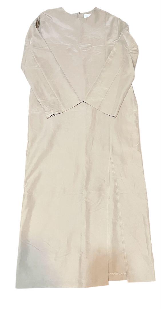 【美品】TODAYFUL スリットベージュロングトップス／ワンピース