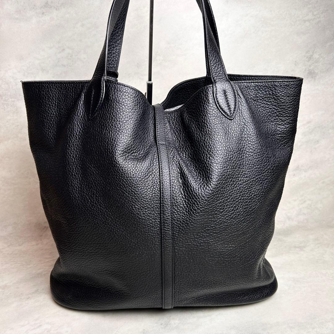 【極美品】ACATE KAUS シュリンクレザー トート トートバッグ ブラック 【極美品】ACATE KAUS シュリンクレザー トート トートバッグ ブラック