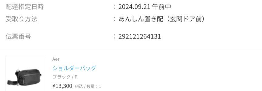 Aer （エアー）Day Sling 3 BLACK