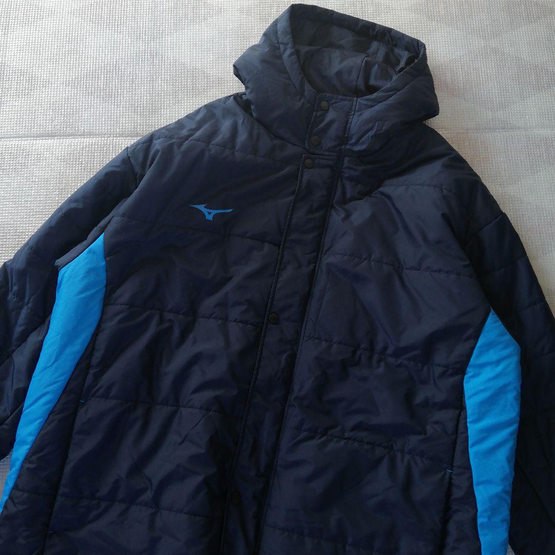 MIZUNO　ミズノ　ベンチコート　ロング　フード　4L　大きいサイズ　ネイビー