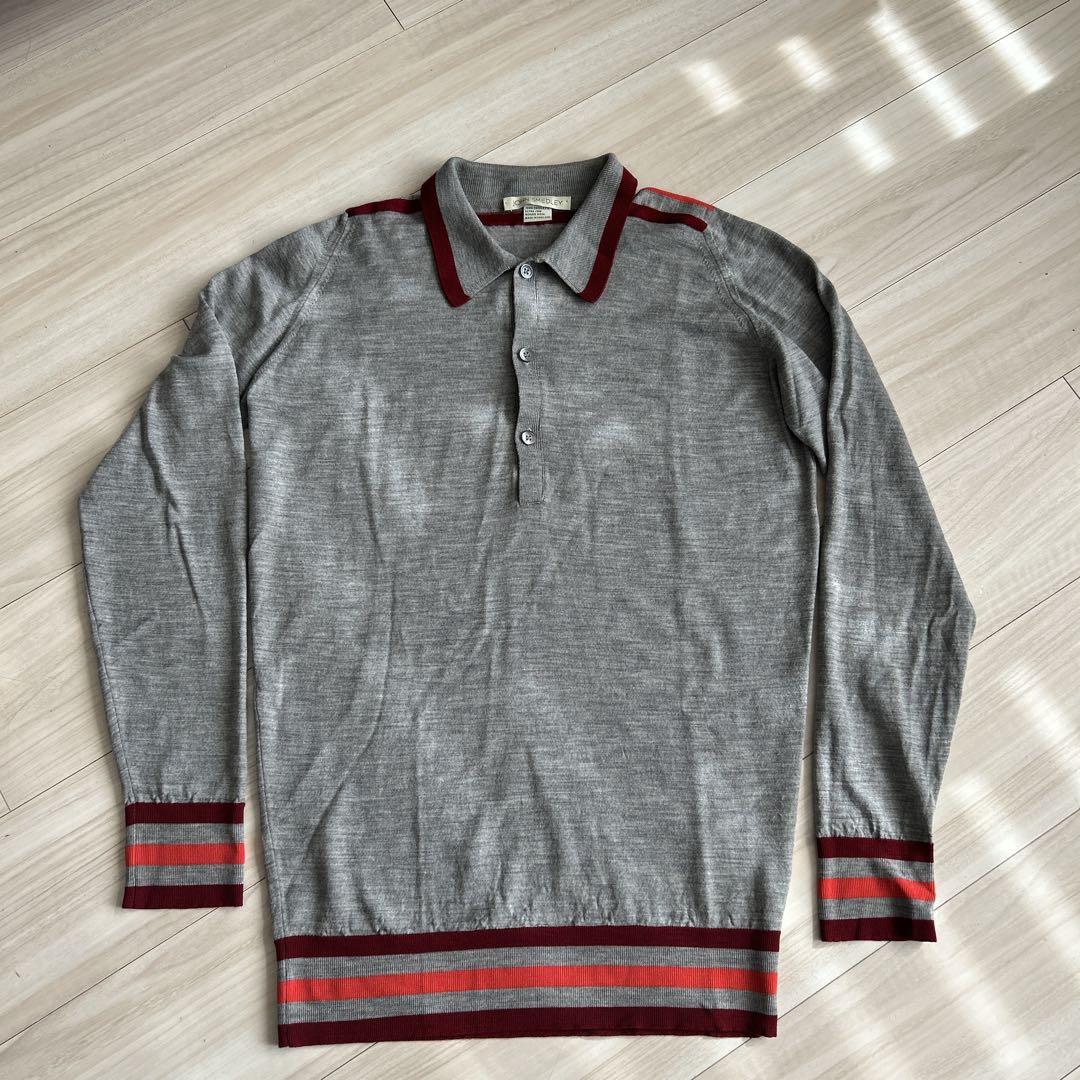 JOHN SMEDLEY ジョンスメドレー ニットポロシャツ グレー OLDタグ