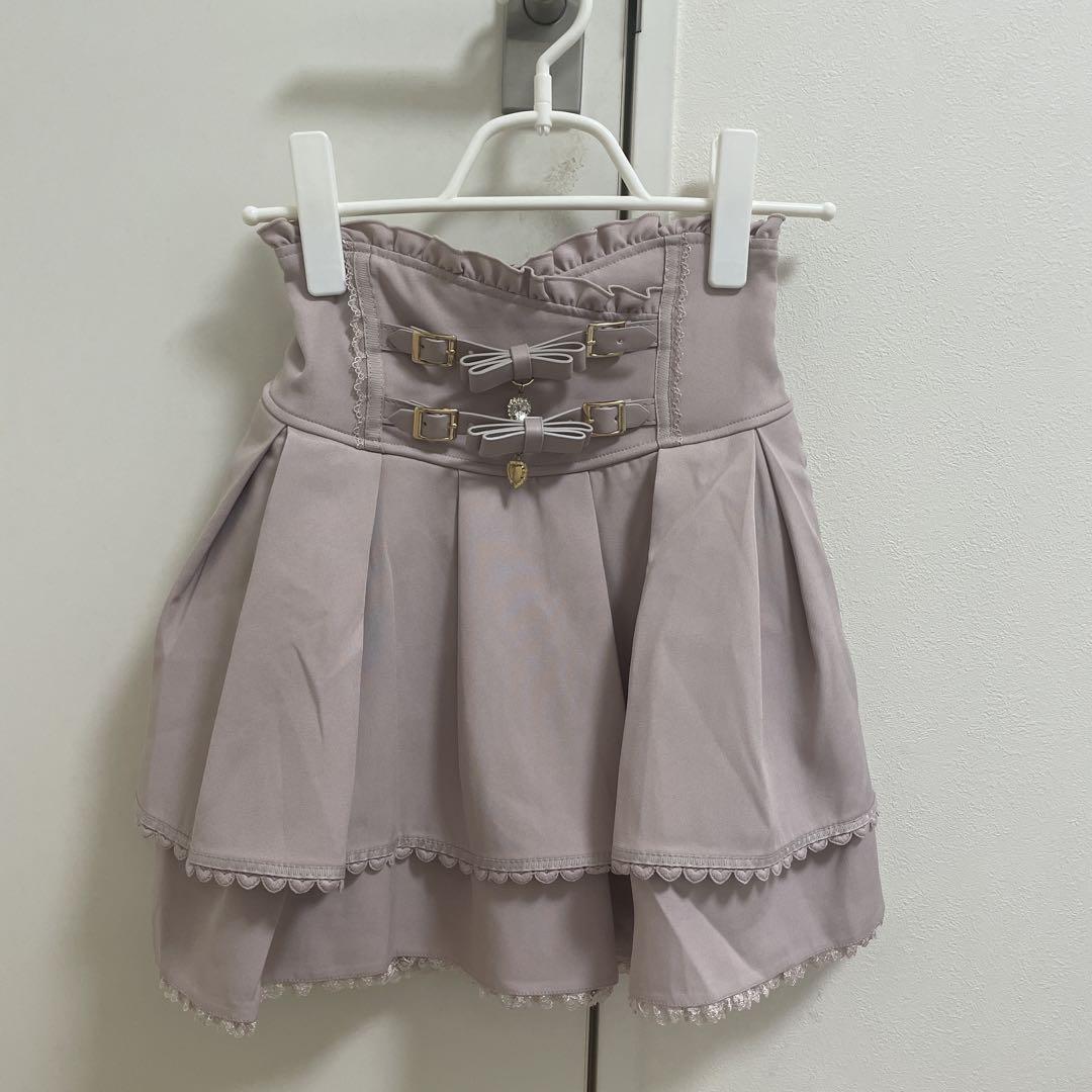 LIZLISA 2連リボンベルトスカパン ピンク