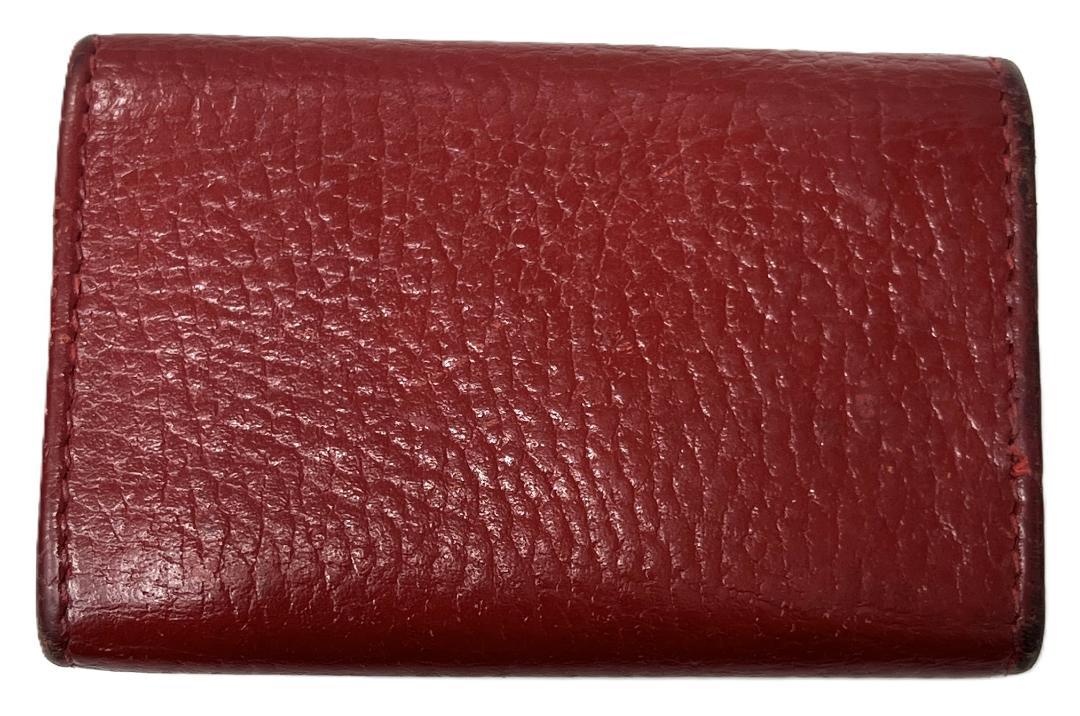 美品☆GUCCI グッチ　キーケース　マーモント　6連　レッド　赤　レザー グッチ 6連キーケース GG マーモント レッド 中古品 (93075
