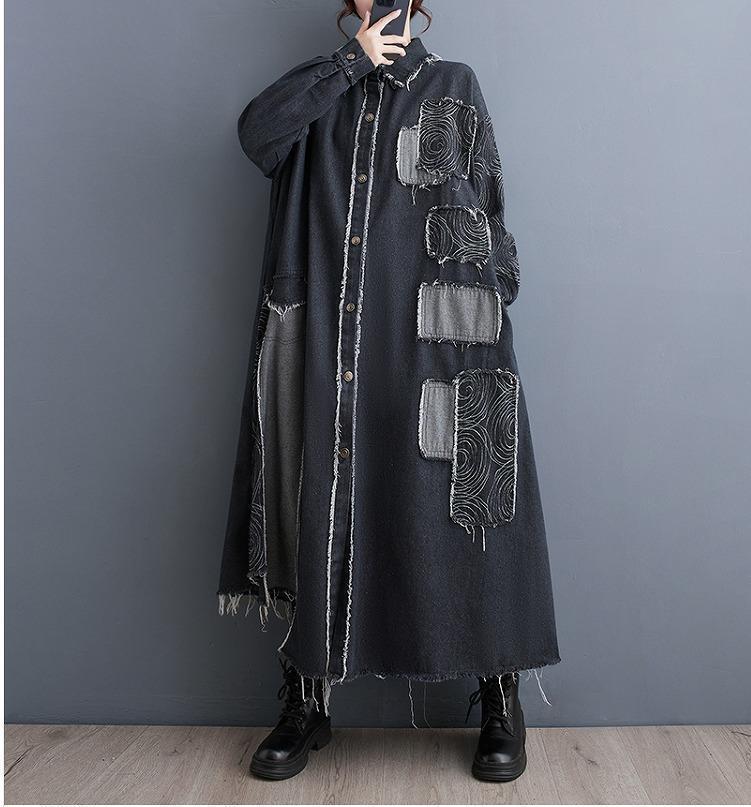 大きいサイズ レディース デニム　ロング　コート　アウター　春 秋冬 新品 長袖