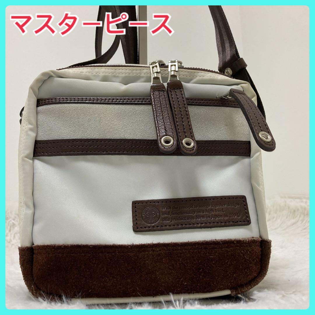 マスターピース　ショルダーバッグ　ボディ　ナイロン　レザー　2層　サコッシュ