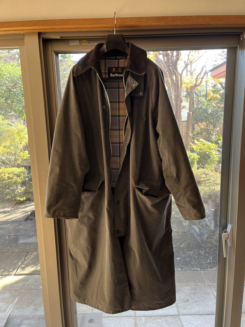 Barbour BURGHLEY ワックス コットン オーバーサイズロングコート