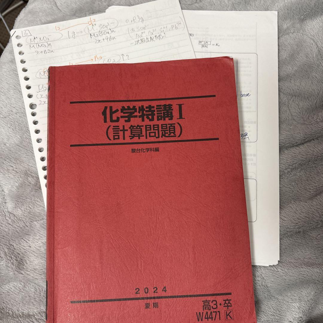 駿台】夏期講習 化学特講I（計算問題）2024年度【板書、補