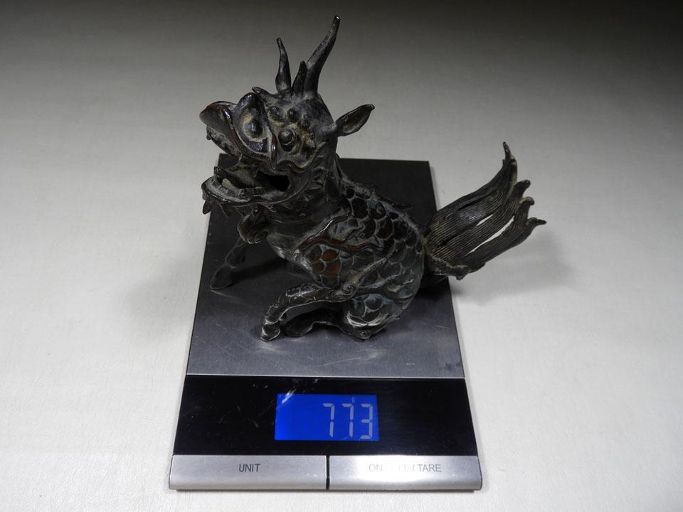 ●貴重 時代物 麒麟銅香炉 神獣 瑞獣 古銅 斑紫銅色 唐金 高さ16.5cm ○貴重 時代物 麒麟銅香炉 神獣 瑞獣 古銅 斑紫銅色 唐金 高さ