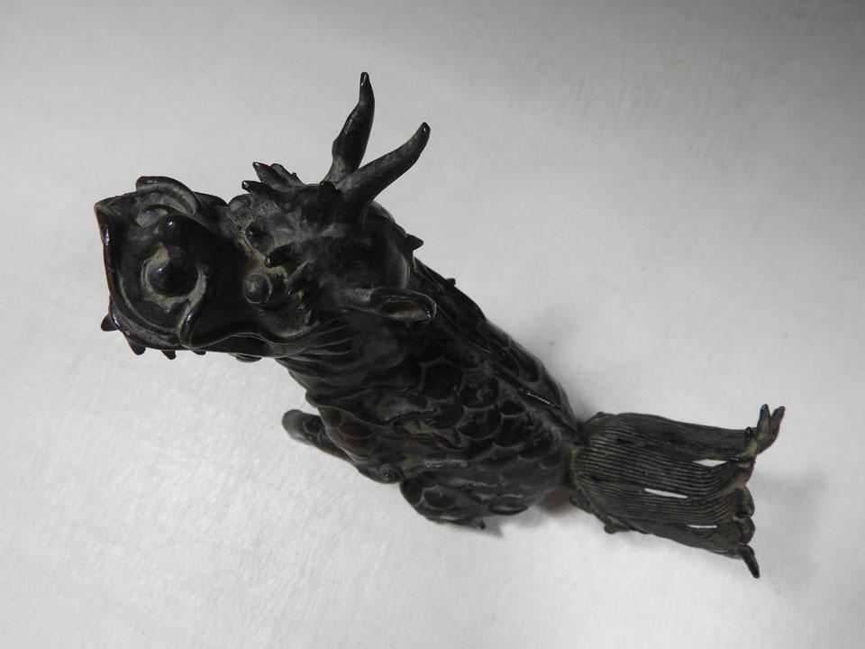 ●貴重 時代物 麒麟銅香炉 神獣 瑞獣 古銅 斑紫銅色 唐金 高さ16.5cm ○貴重 時代物 麒麟銅香炉 神獣 瑞獣 古銅 斑紫銅色 唐金 高さ