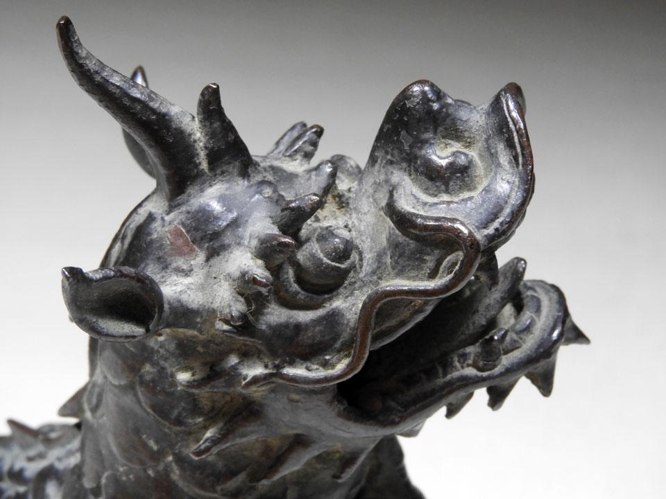 ●貴重 時代物 麒麟銅香炉 神獣 瑞獣 古銅 斑紫銅色 唐金 高さ16.5cm ○貴重 時代物 麒麟銅香炉 神獣 瑞獣 古銅 斑紫銅色 唐金 高さ