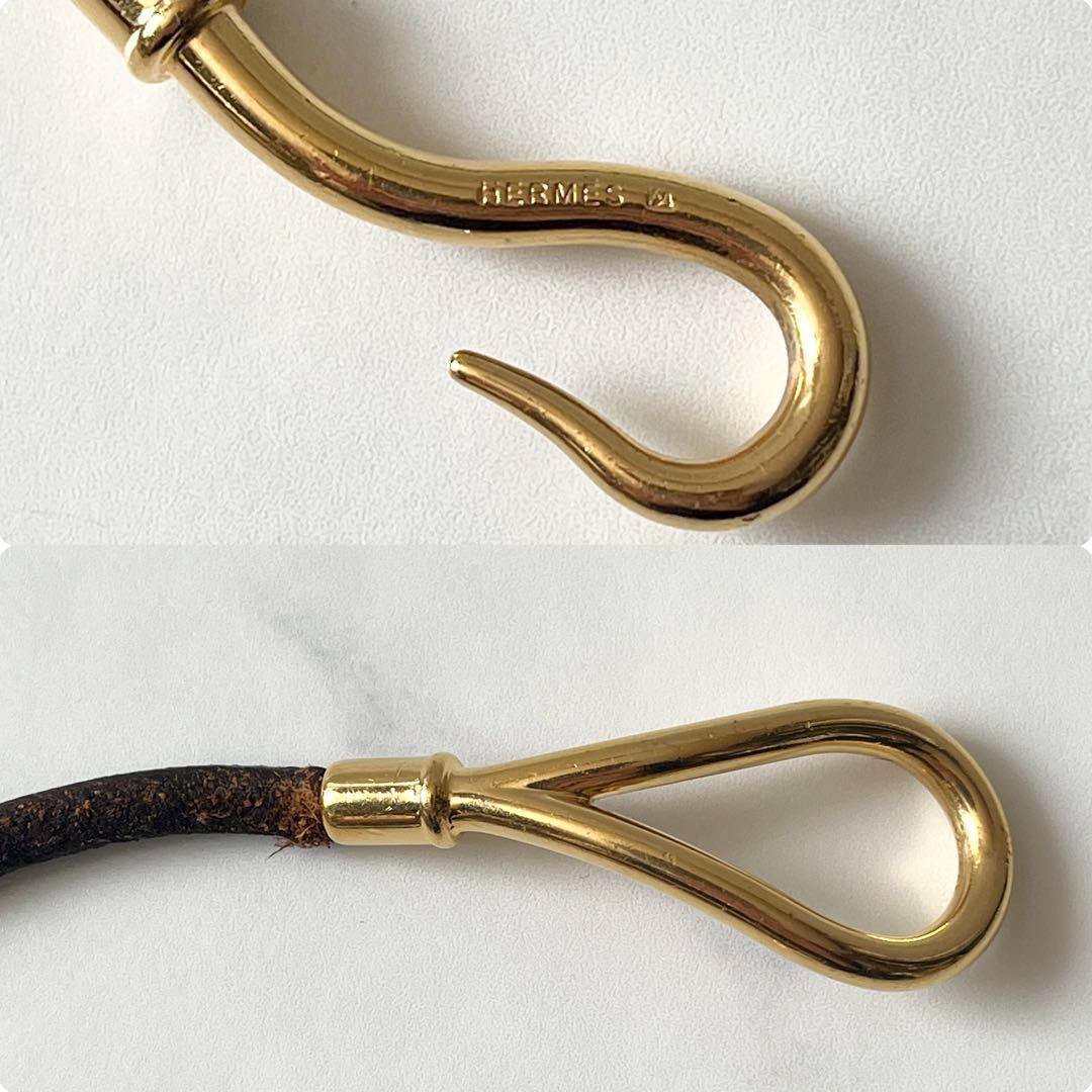エルメス ジャンボ ゴールド金具 チョーカー 2連ブレスレット 箱付き 金 茶 エルメス ジャンボ ゴールド金具 チョーカー 2連ブレスレット 箱