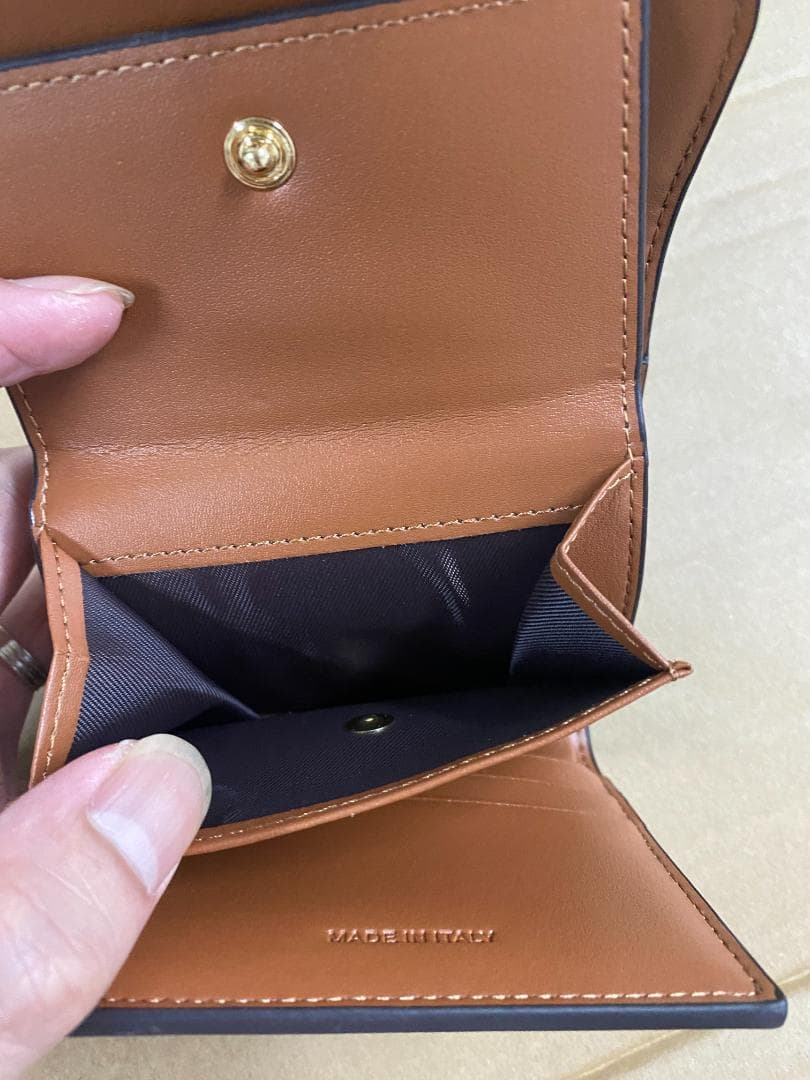 美品 CELINE レザー 三つ折り財布 ブラック×ホワイト