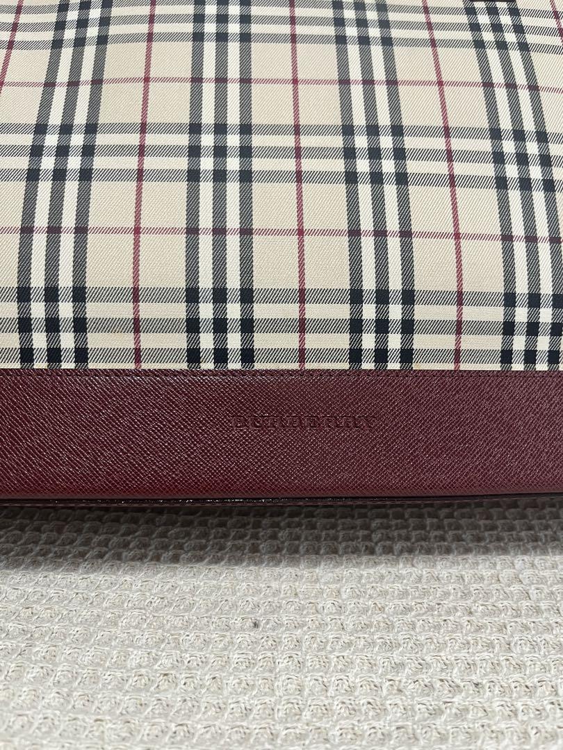 BURBERRY バーバリー トートバッグ ノバチェック レザー ボルドー