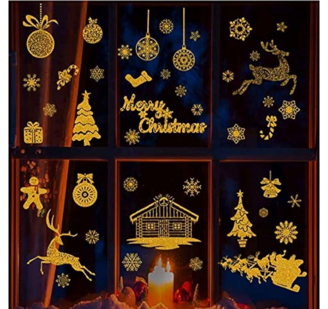 クリスマス 飾り 静電ステッカー ウォールステッカー 9pcs入り 剥がせる
