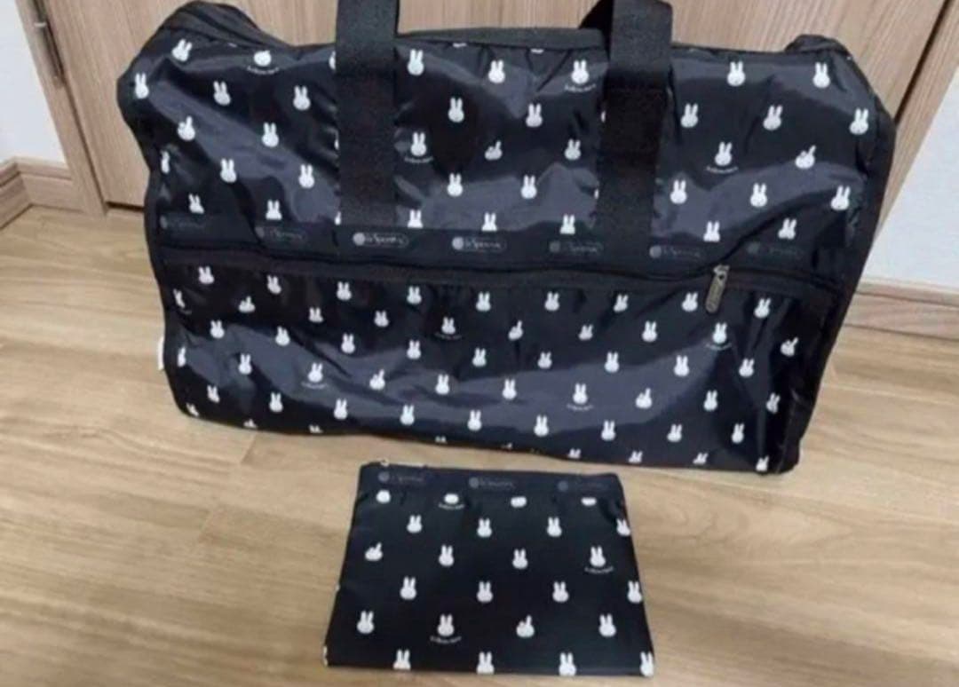 新品 レスポートサック ミッフィーアンドダーンブラック ボストン