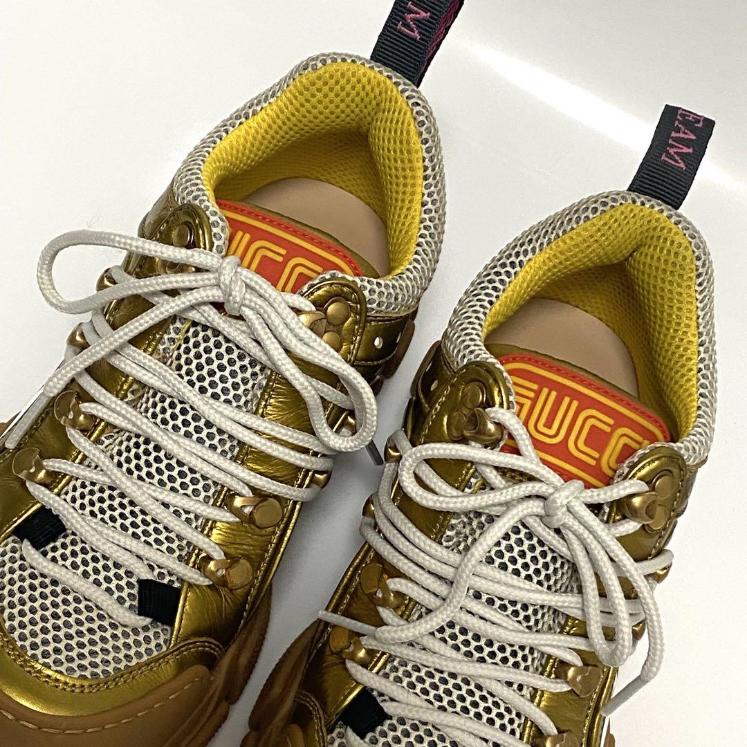 ⭐︎GUCCI フラッシュトレック　39 ゴールド グッチ GUCCI スニーカー フラッシュトレック ゴールド 37センチ