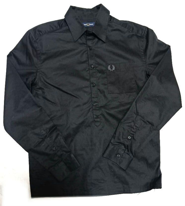 フレッドペリー プルオーバー ハーフボタン シャツ 黒