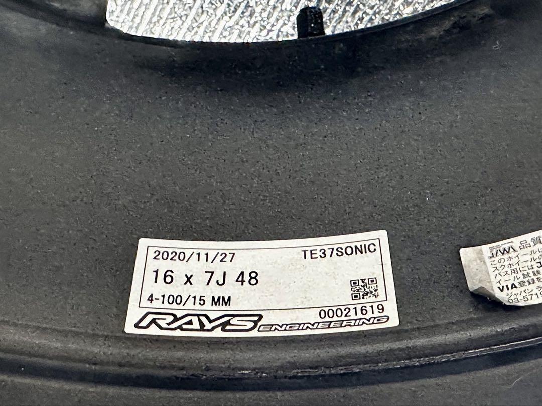 う*ほ様 16インチRAYS TE37 SONIC ガンメタブラックREGNOタ