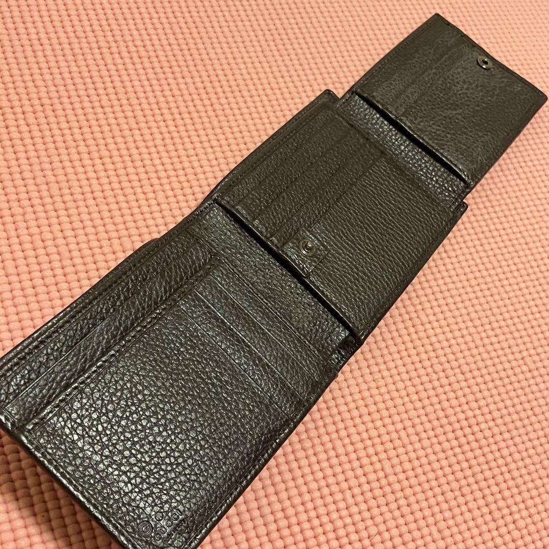 ★高機能！★グッチ GUCCI 本革 二つ折り財布 ダークブラウン 217041